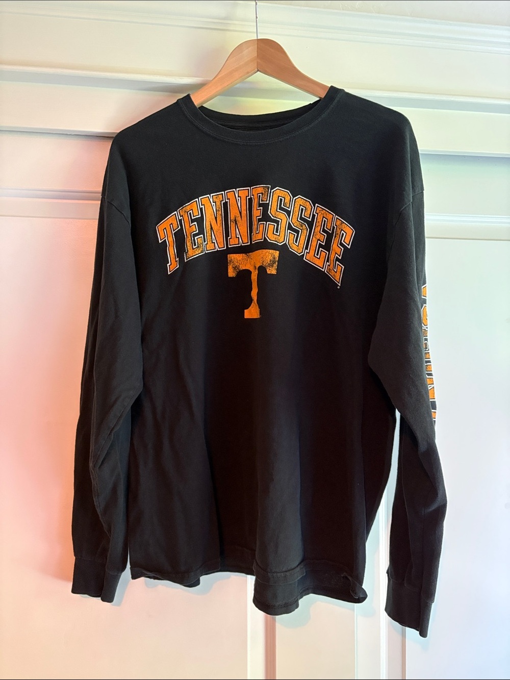 Tennessee Long Sleeve Tee - Black with Orange Graphic